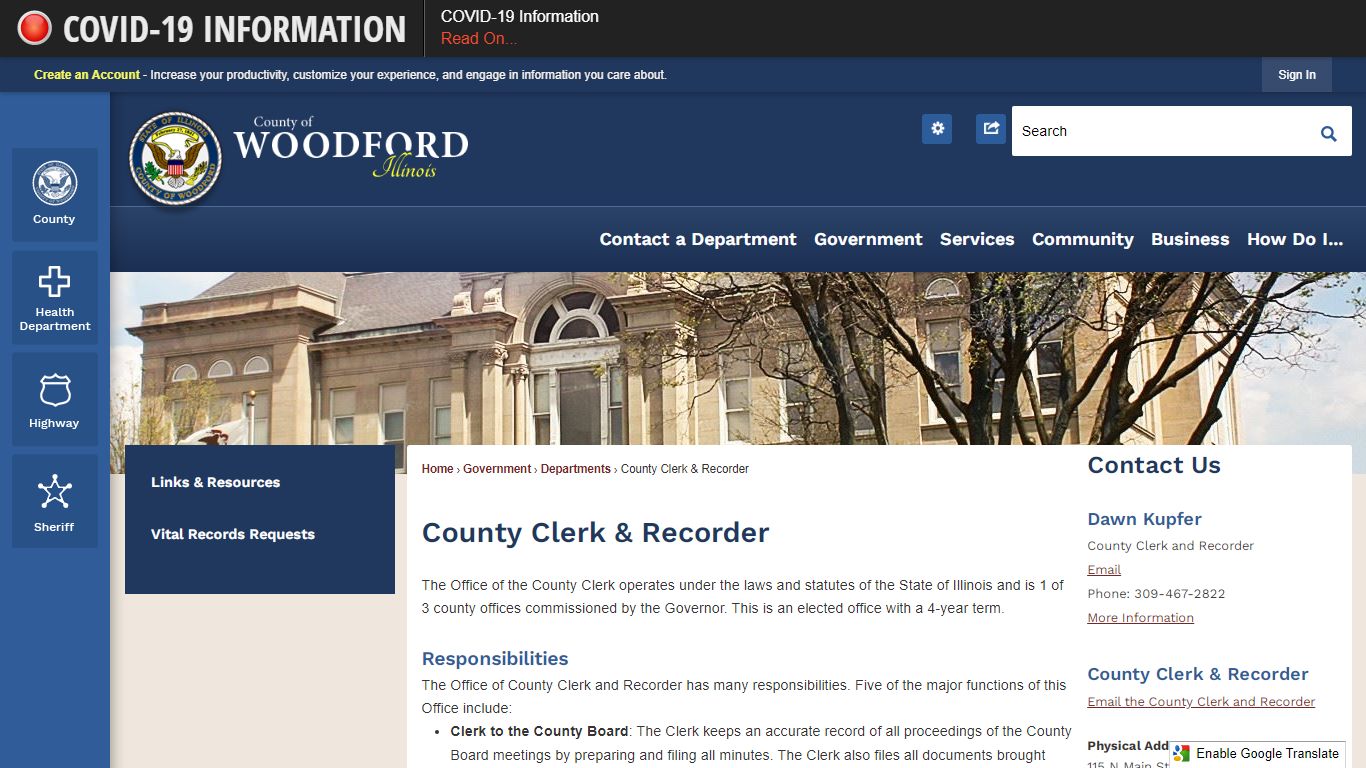 County Clerk & Recorder | Woodford County, IL